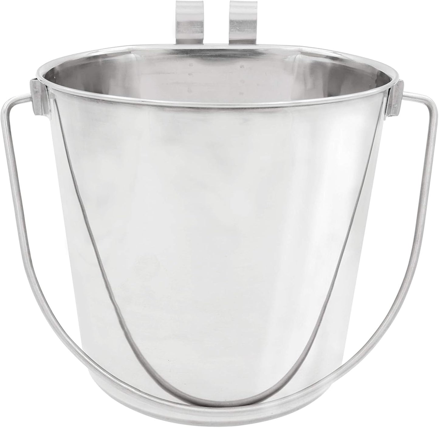 Flat Sided Pail with Dual Hooks for Pets - 9 Quart Heavy Duty