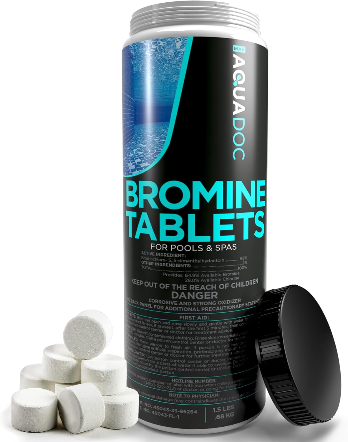 AquaDoc Bromine Tablets for Hot Tub & Spa - 1.5lbs Sanitizer