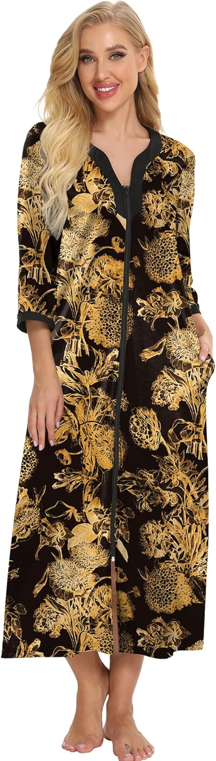 Bloggerlove House Dresses for Women - Soft Cotton Nightgown