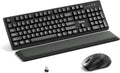 Wireless Keyboard and Mouse Combo with Wrist Rest - Comfortable