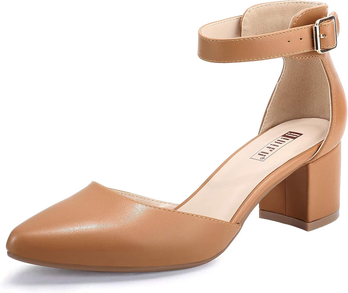 IDIFU Women's Pedazo Dress Shoes with Comfortable Block Heels