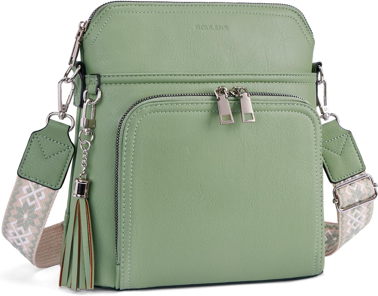 Vegan Leather Medium Crossbody Purse for Women Travel Bag