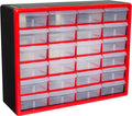 24-Drawer Plastic Drawer Storage Cabinet for Garage Organization