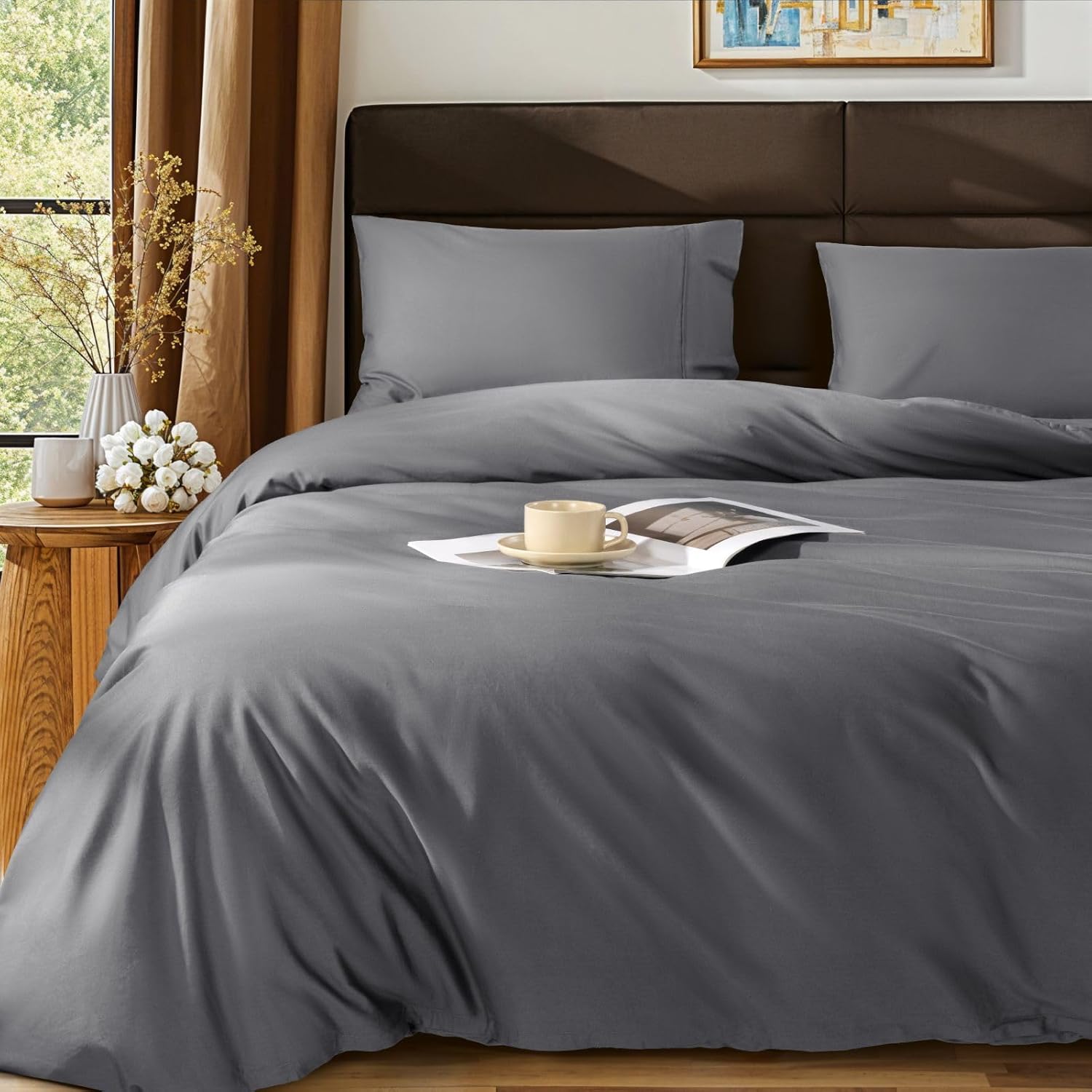 Luxurious 100% Egyptian Cotton Duvet Cover for Queen Size Beds