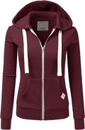 DOUBLJU Lightweight Thin Zip-Up Hoodie Jacket for Women (Style 29CY)
