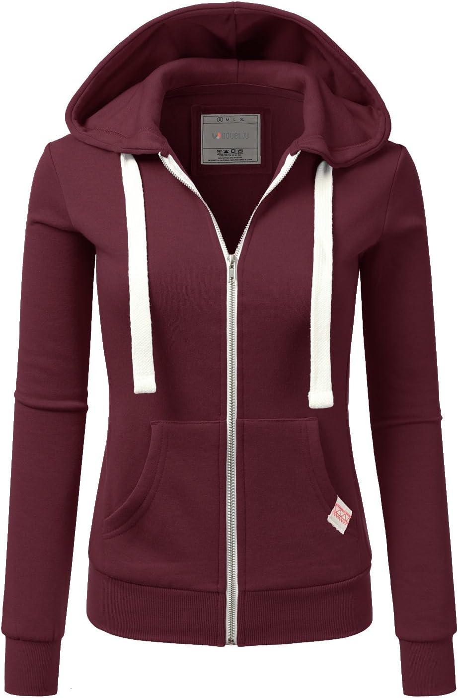 DOUBLJU Lightweight Thin Zip-Up Hoodie Jacket for Women Plus Size