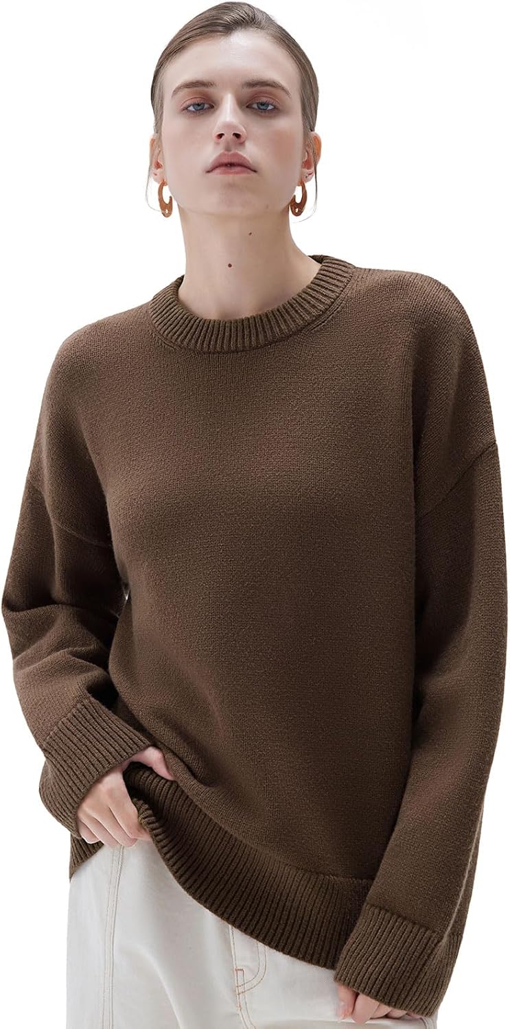 Cashmere Oversized Long Sleeve Pullover Sweater for Women