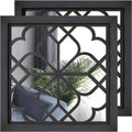 Square Wall Mirror 20x20 - Rustic Black Farmhouse Accent Mirror