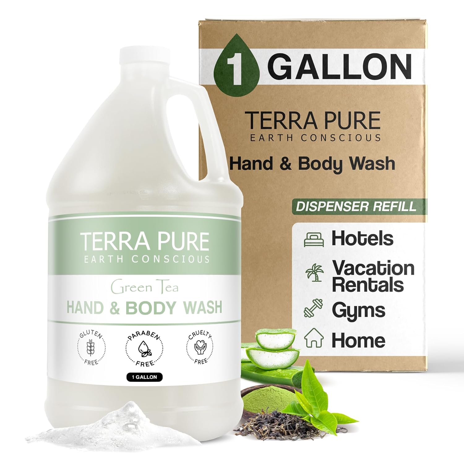Terra Pure Hotel Body Wash and Hand Soap for Dispensers