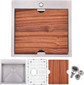 Drop In Kitchen Sink 21x20 in Bar Sink Workstation - Compact Prep Sink