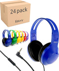 Bulk Headphones for Classroom with Microphone 24 Pack - Durable