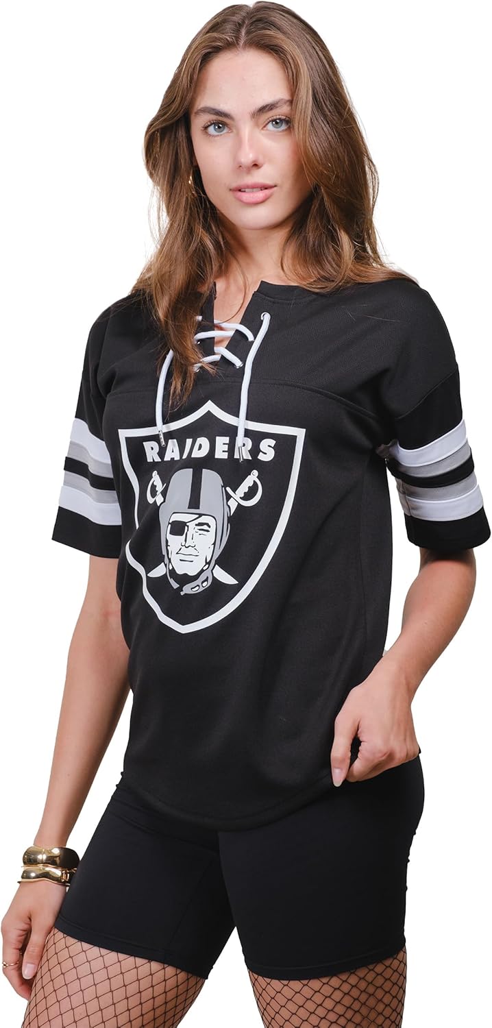 Ultra Game Women's NFL Lace Up Tee Shirt for Stylish Fans
