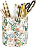 WAVEYU Large Capacity Colored Pen Holder for Desk - Ceramic Flower