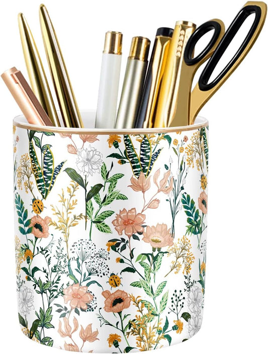 Waveyu Large Capacity Ceramic Pen Holder - Organize in Style!