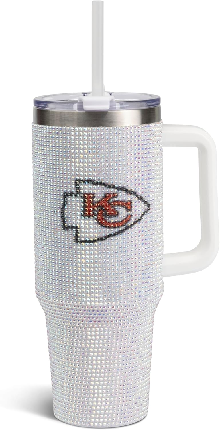 NFL 40oz Stainless Steel Tumbler with Crystal Rhinestones