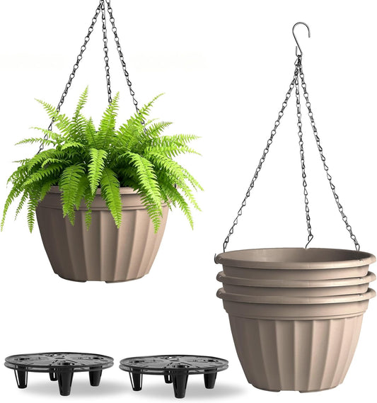 FGstyle 9.8 Inch Hanging Planters for Indoor Plants - 4 Pcs Set