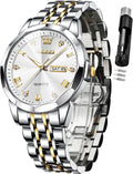 OLEVS Watch for Men Diamond Business Dress Analog Quartz (Style 7NL9)