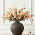 Beige Silk Flower Arrangements For Home Decor - Lifelike Long Stem