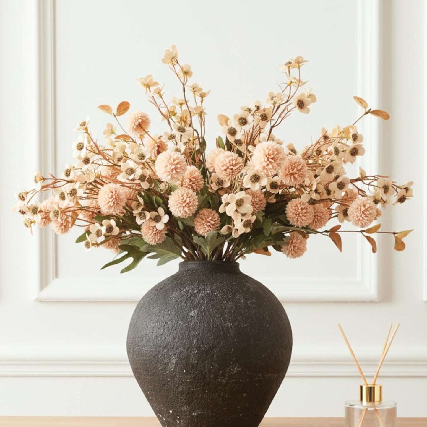Beige Silk Flower Arrangements for Elegant Home Decor Centerpieces