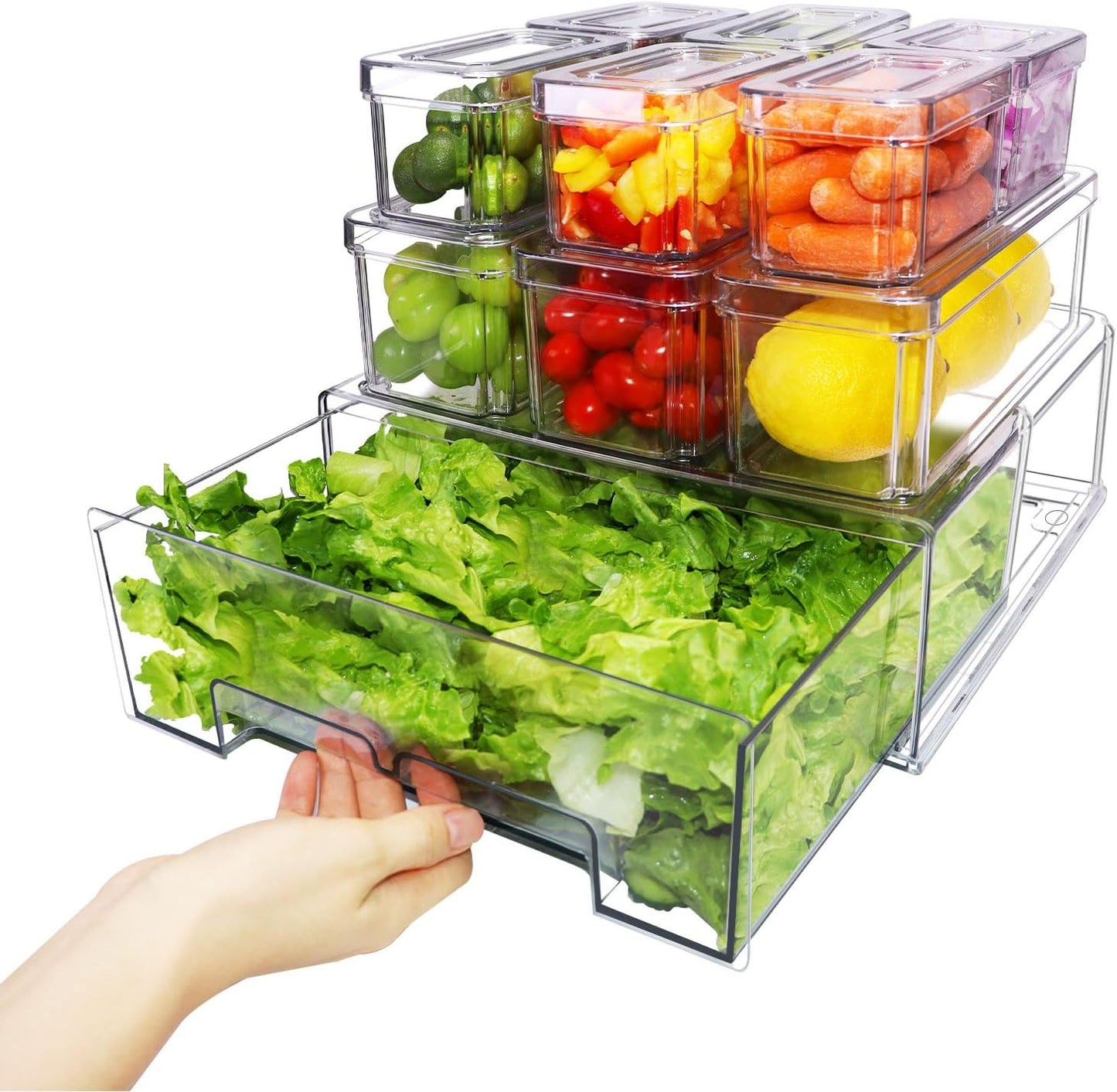 YINGRACE 10 Pack Fridge Organizer Bins for Efficient Storage