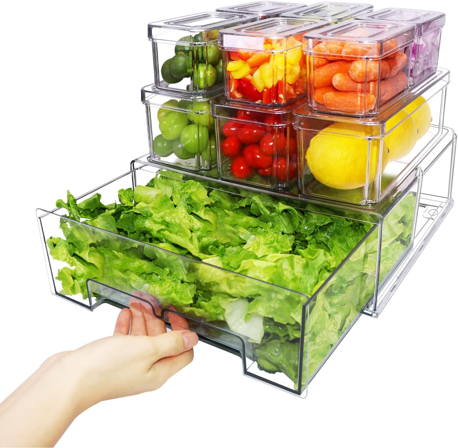 YINGRACE 10 Pack Fridge Organizer Bins for Efficient Storage