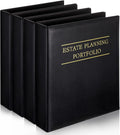 Estate Planning Portfolio Binder PU Leather Organizer - Classic Black