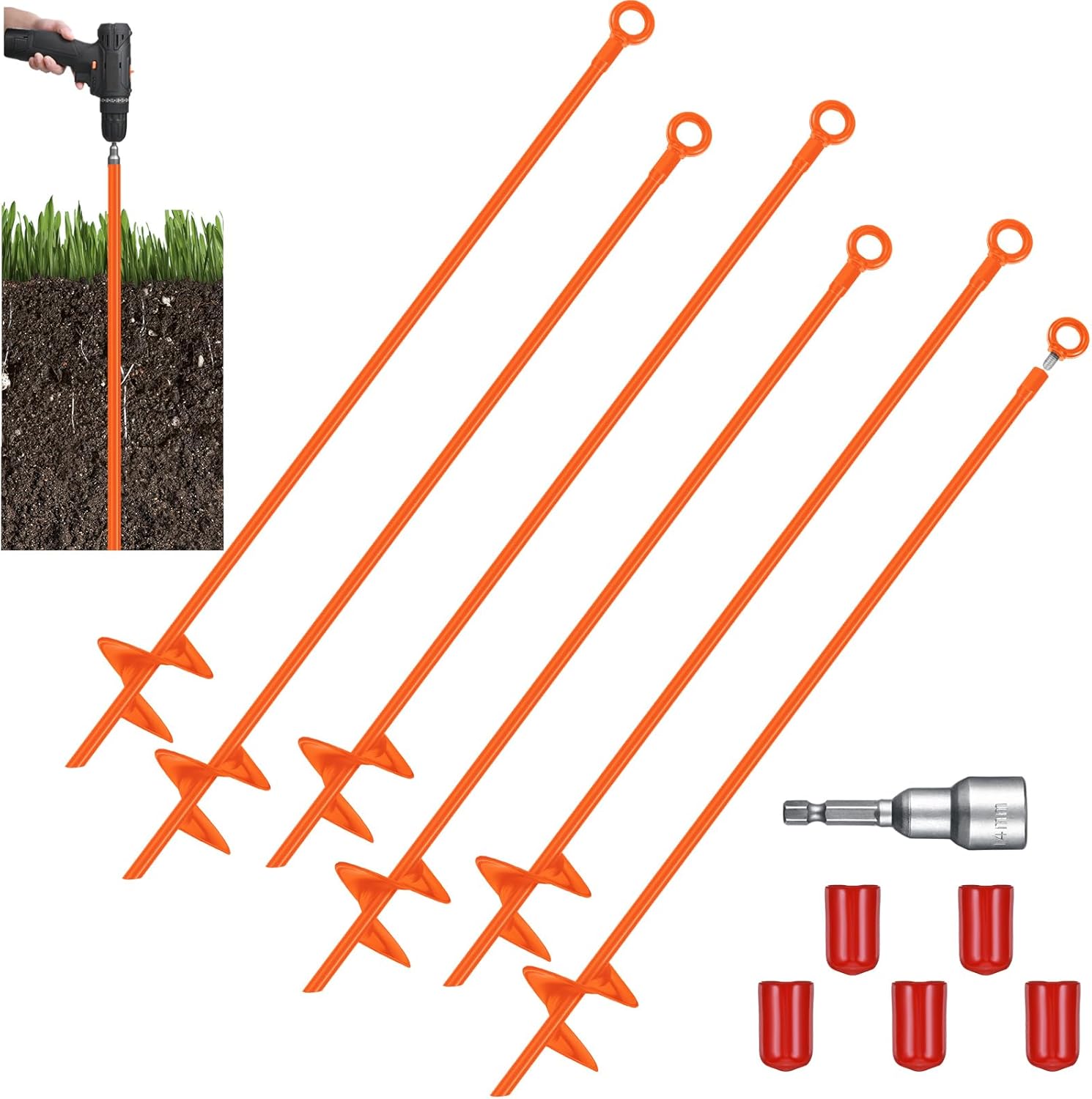 Heavy Duty Ground Anchor Kit for Tents and Shelters - 30 Inch