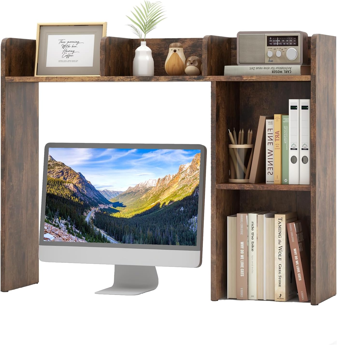 Tangkula Desktop Bookshelf with 5 Shelves for Organized Storage