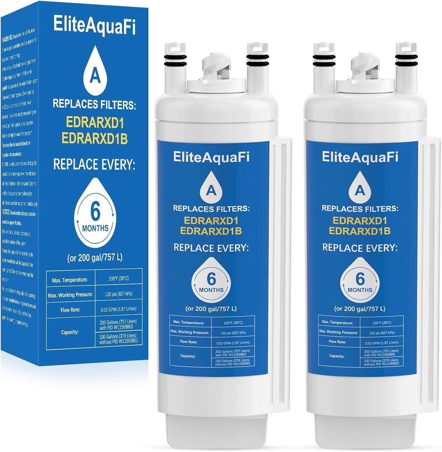 EDRARXD1 Water Filter for Whirlpool EDRARXD1 Everydrop (2 Pack)