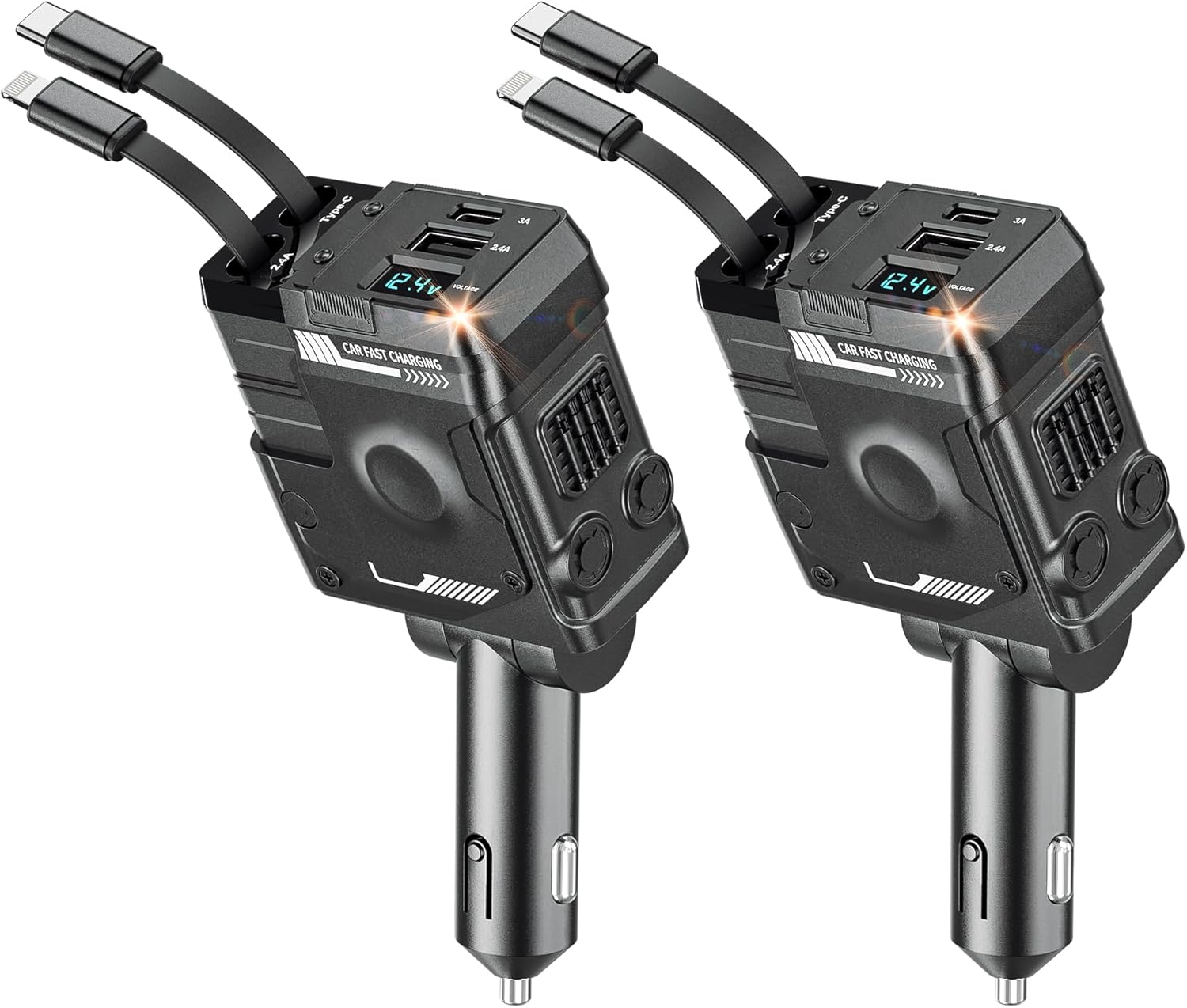 66W Fast Charging Car Charger for iPhone & Samsung