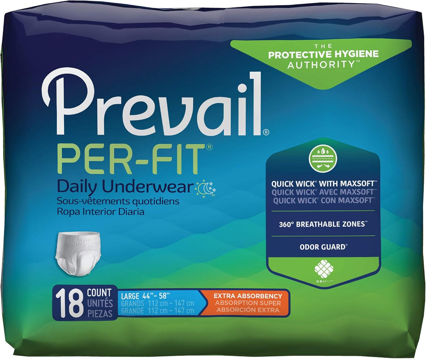Prevail Per-Fit Daily Underwear, Extra Absorbency, Large