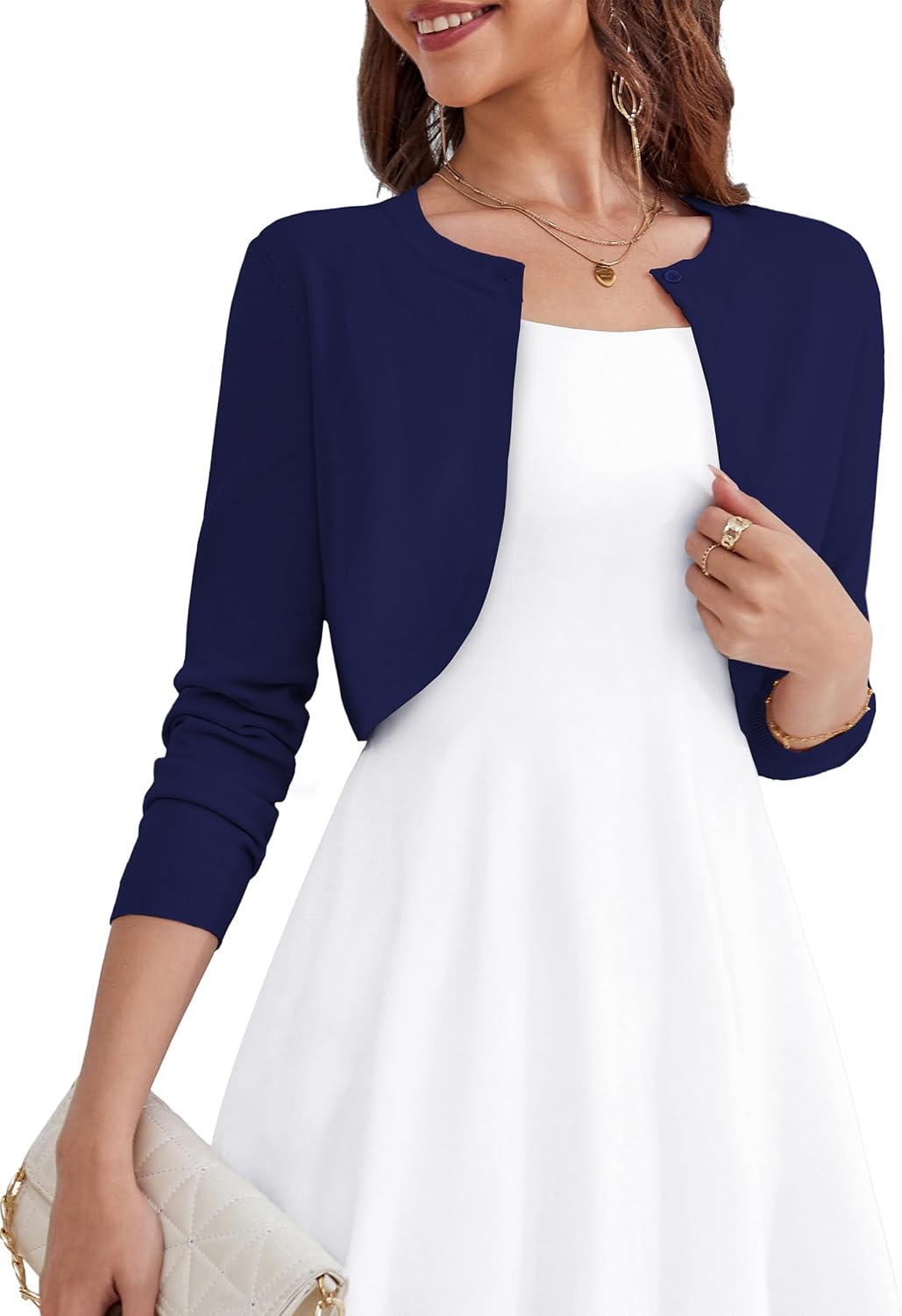 OmicGot Women's Long Sleeve Cardigan for Dresses S-XL