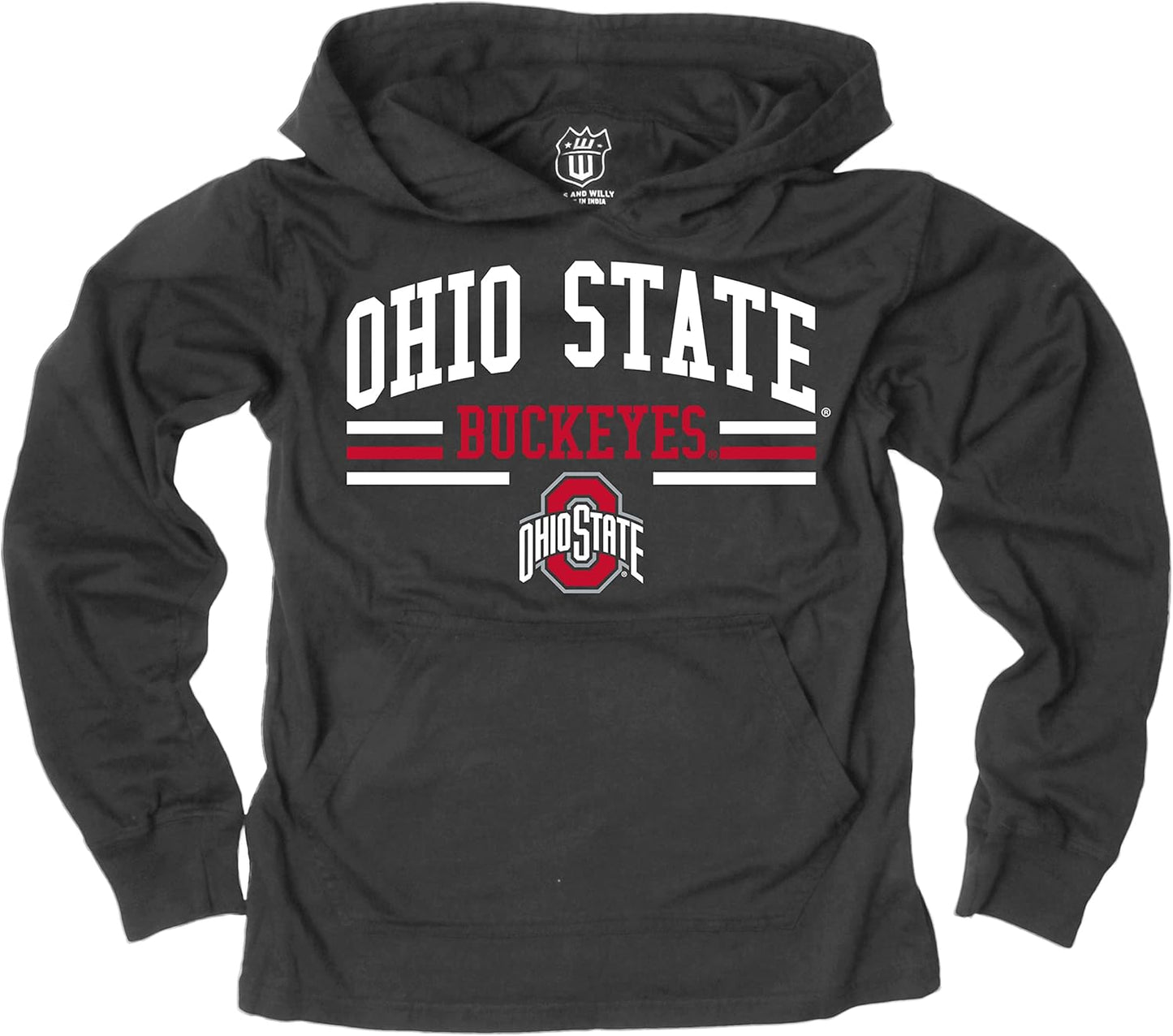 Wes and Willy Youth Boys College Team Long Sleeve Hooded T-Shirt