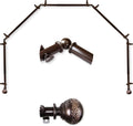 Nadeen 5-Sided Bay Window Rod Set - Adjustable 28-48 inch - Cocoa