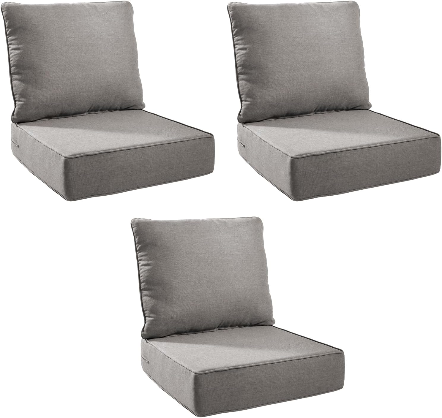 Outdoor Cushion Set for Furniture - 6 Inch Thick Foam Cushions