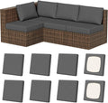 8Pcs Stretch Patio Cushion Covers Square-Small - Washable Protection