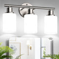 3-Light Bathroom Light Fixtures with Frosted Glass Shades