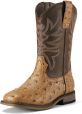 Kids Cowboy Boots Square Toe with Walking Heel - Timeless Western