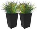 Keter Set of 2 Resin Modern 22 in Tall Wood Look Planters - Durable