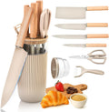 Knife Set 7-Piece Kitchen Knife Set with Block - Balanced Sharp Blades