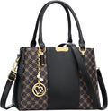 Women's 3-Zipper Compartment Satchel Purse - Vegan PU, Medium Size