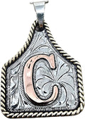 Handmade Cow Tag Copper Initial Necklace - Personalized Statement