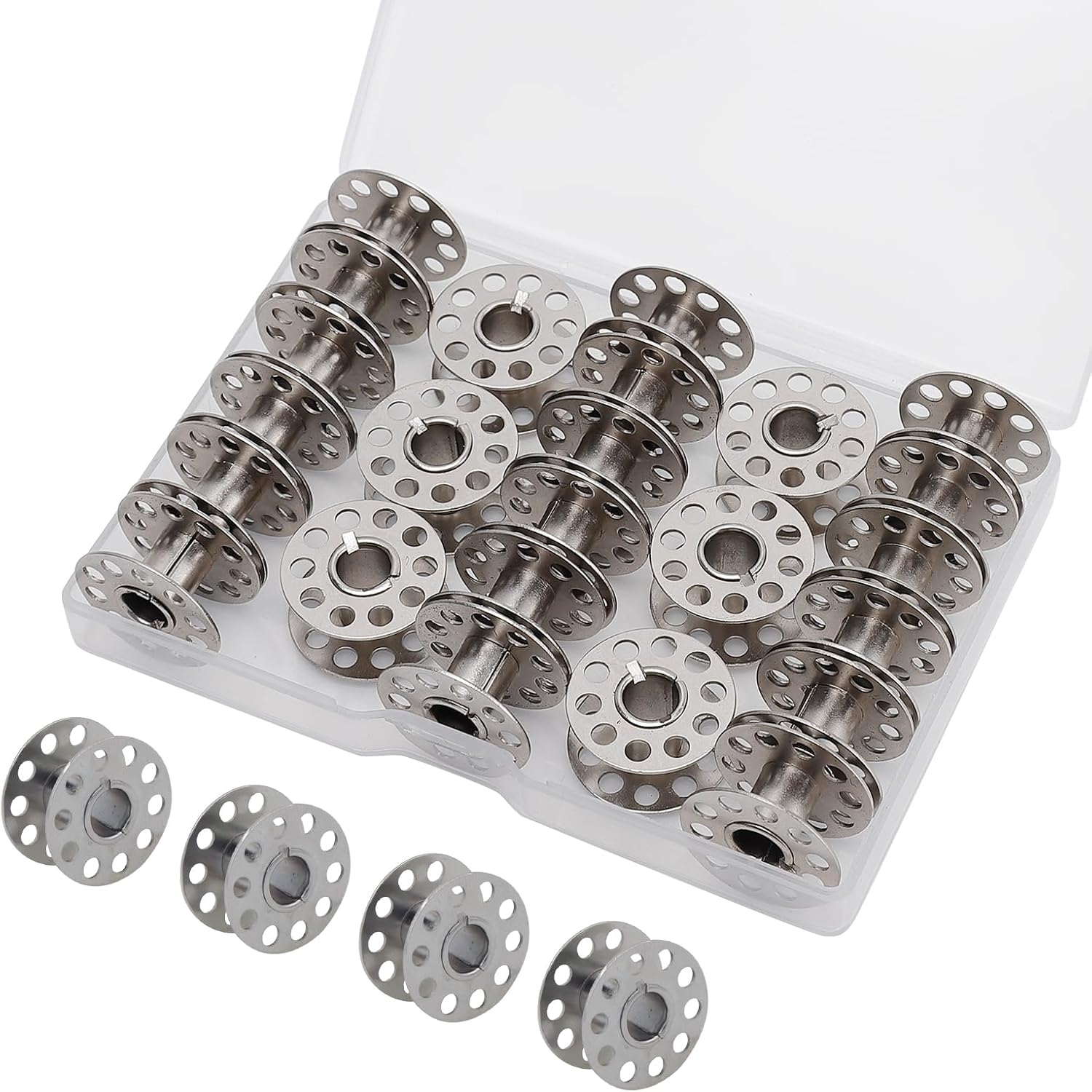 28 PCS Metal Bobbins | Universal Fit | Singer, Brother, Janome | High-Quality Sewing Accessory