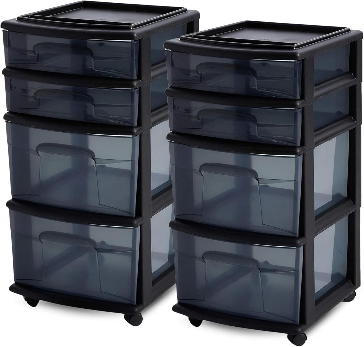 HOMZ 2-Pack Drawer Tower for Versatile Storage Solutions