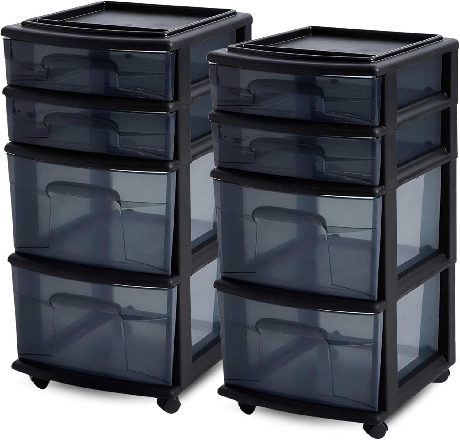 HOMZ 2-Pack Drawer Tower for Versatile Storage Solutions