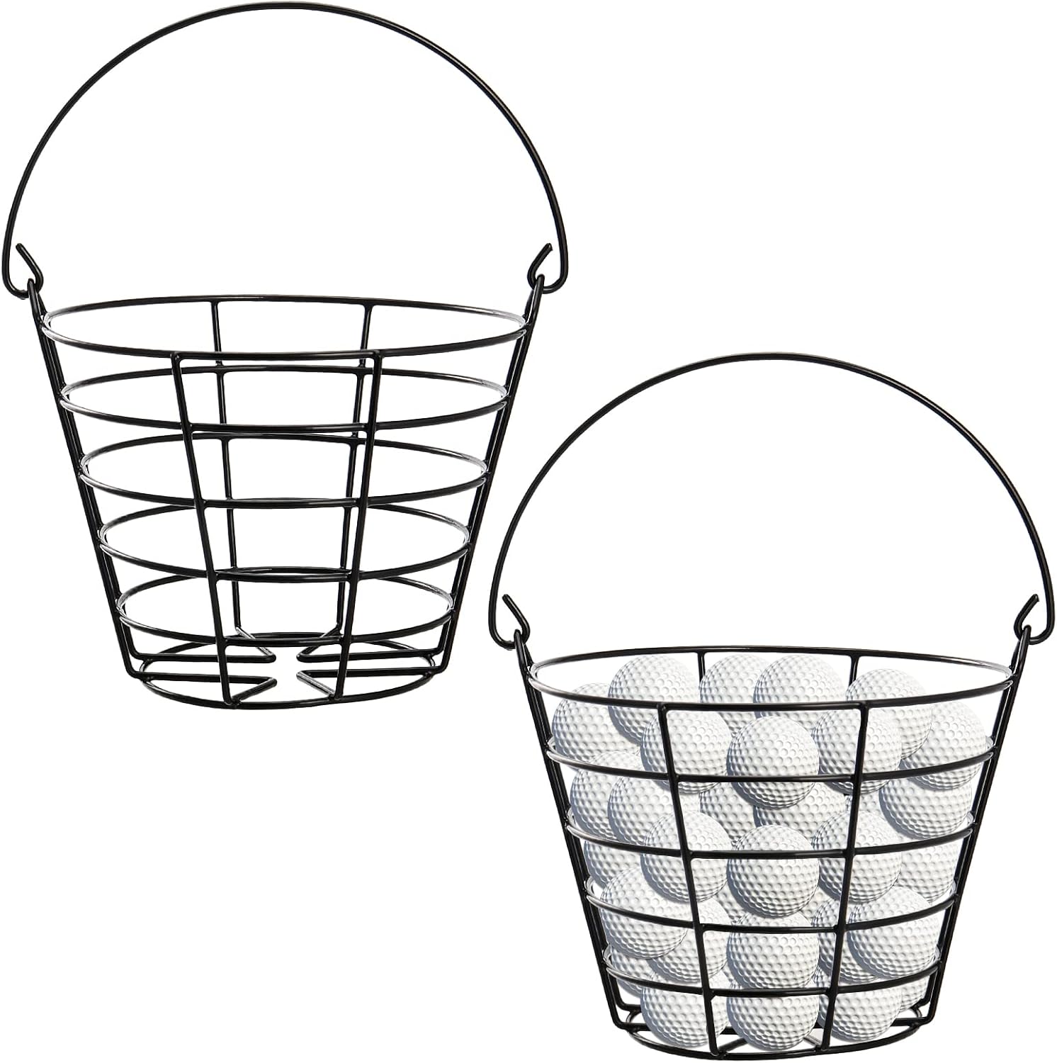 SINJEUN 2 Pack Golf Ball Baskets - Holds 50 Balls!