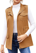 Beyove Womens Lightweight Sleeveless Military Anorak Cargo Vest