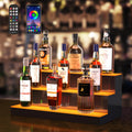VEVOR LED Lighted Liquor Bottle Display 3 Tiers 24 in - Illuminated