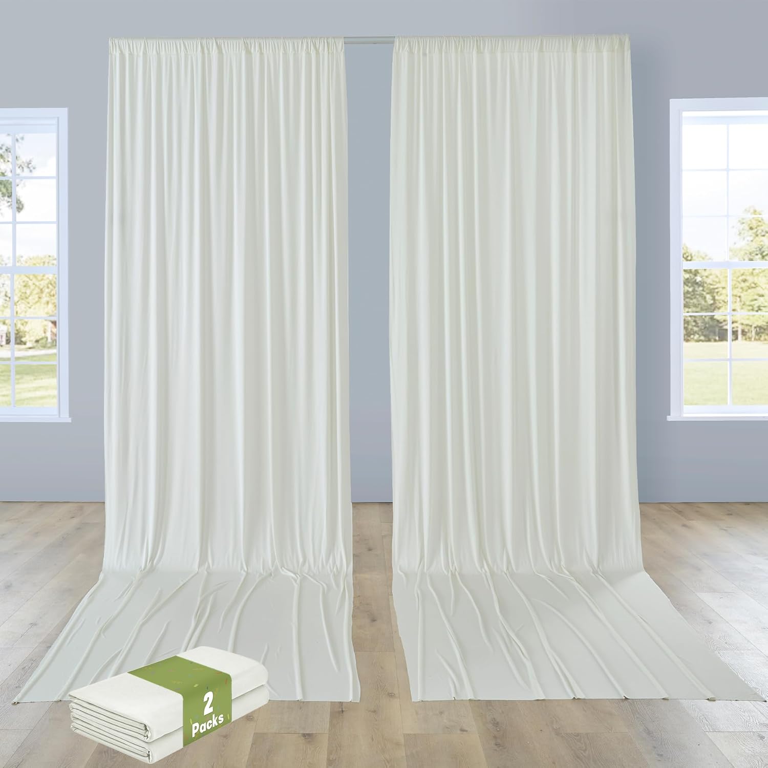 10ft15ft Ivory Backdrop Curtain for Wedding Parties and Events