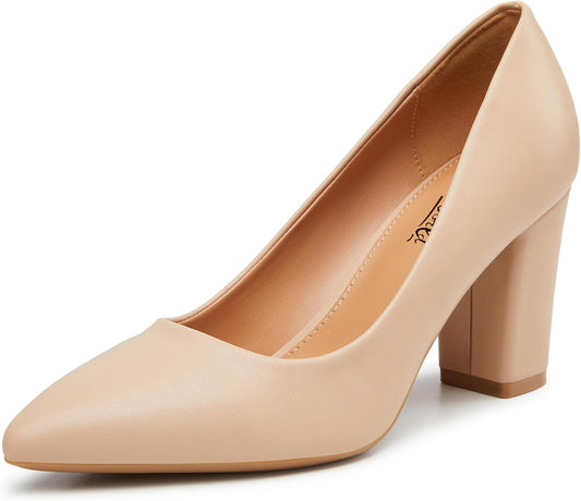 High Chunky Block Closed Toe Heels for Women - Elegant Style